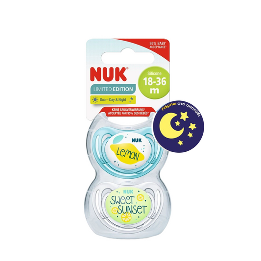 NUK Sil Soother Fruits Freestyle Lemon 0-6M, 2τμχ