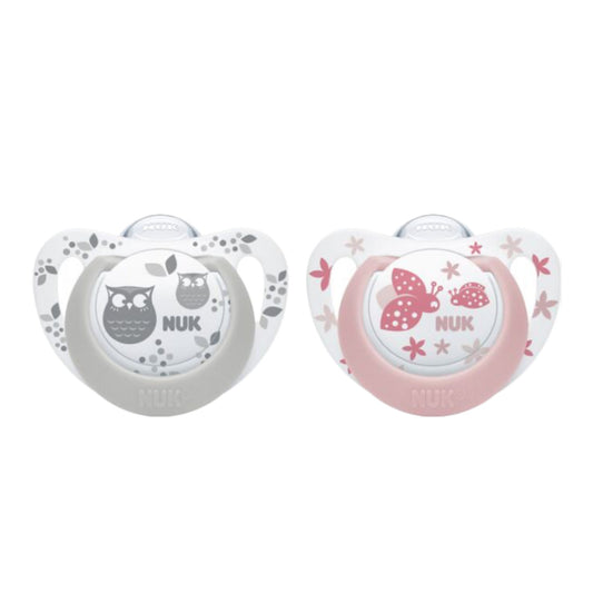 NUK Sil Soother Genius Color Pink/Gray 0-6Μ, 2τμχ