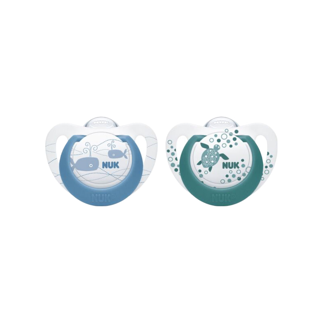 NUK Sil Soother Genius Color Blue/Green 6-18M, 2τμχ