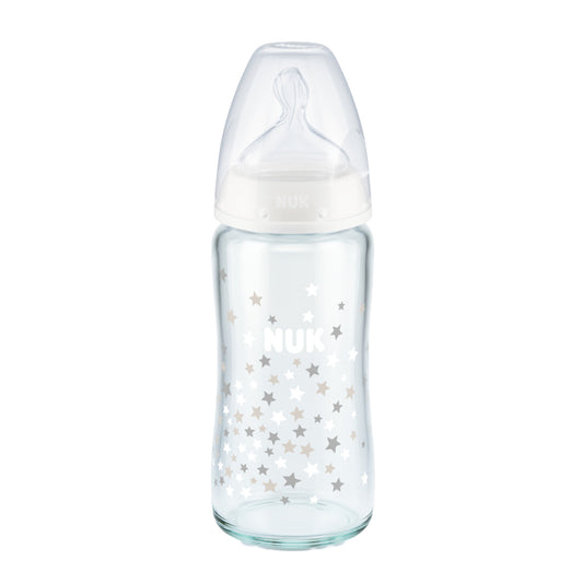 NUK First Choice Glass Bottle White with Temperature Control, 240ml