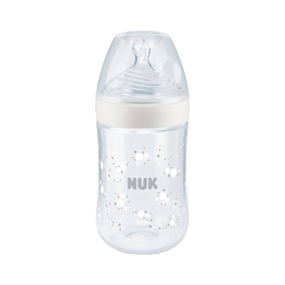 NUK Nature Sense Glass Bottle White with Temperature Control, 260ml